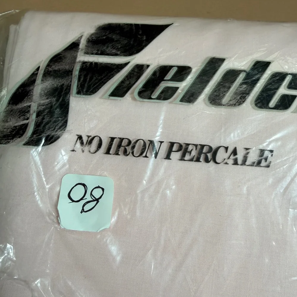 Fieldcrest King Fitted Sheet Pink No Iron Percale 180TC Made in USA Vintage